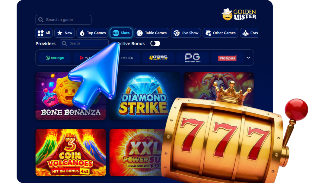 Golden Mister UK offers a variety of slots for games