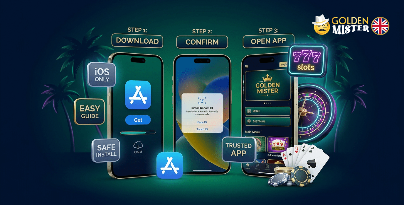 Download the Golden Mister UK app on iOS in just a couple of steps