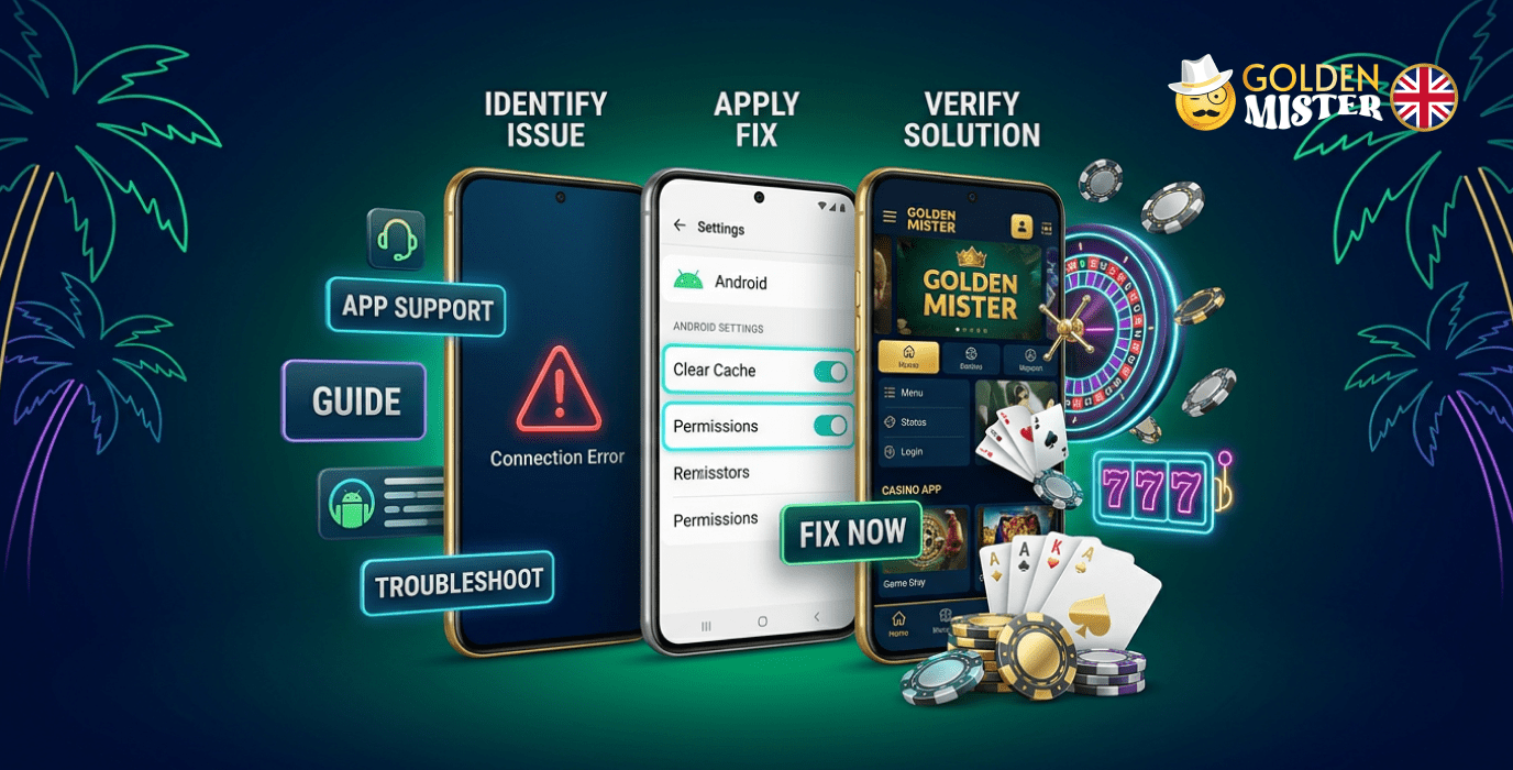 Golden Mister UK app errors are easy to solve